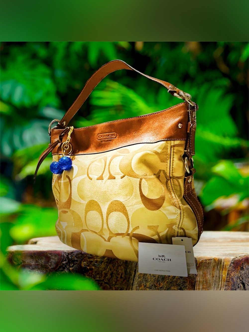 Vintage Coach soho Shoulder Bag Tan & Brown Signature Canvas - Picture 6 of 17